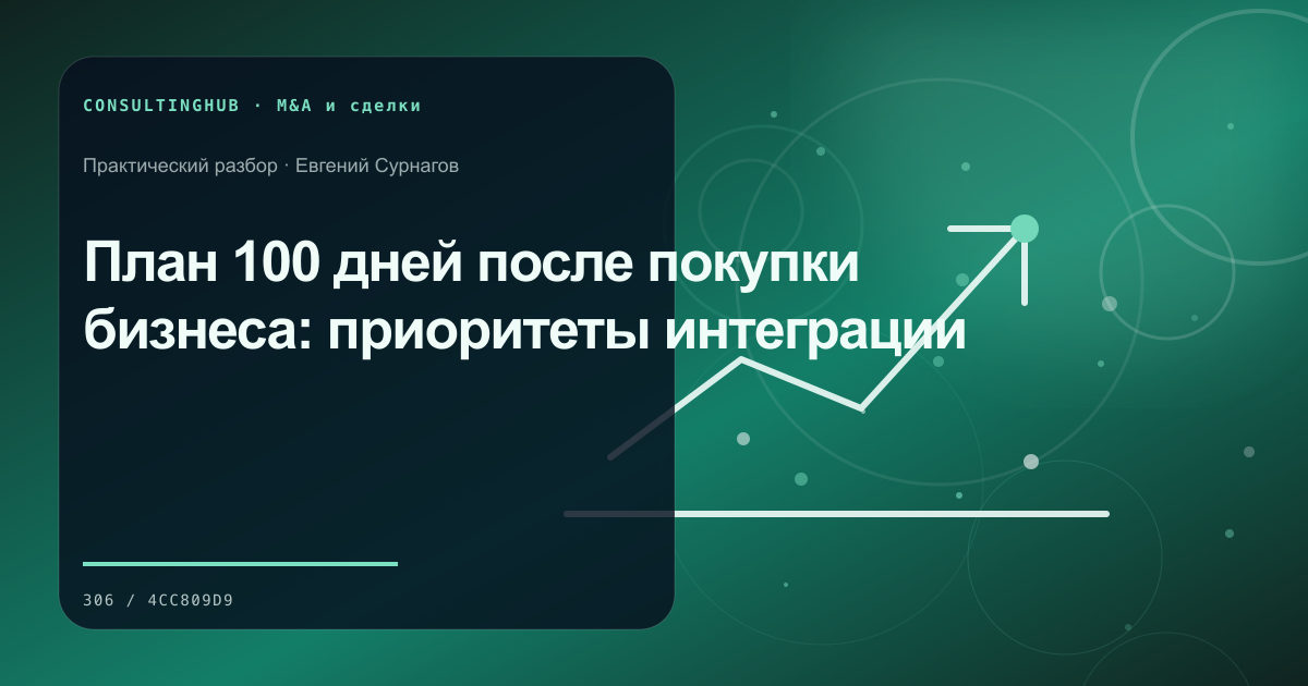 План 100 дней после покупки бизнеса: приоритеты интеграции