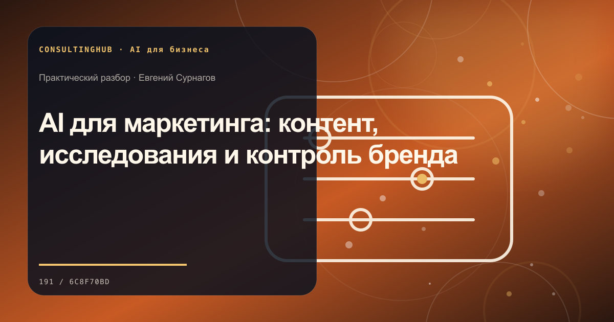 Команда проектирует безопасный AI-сценарий: AI для маркетинга: контент, исследования и контроль бренда