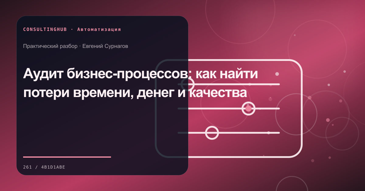Команда проектирует автоматизацию бизнес-процесса: аудит процессов; рабочая сессия по теме статьи
