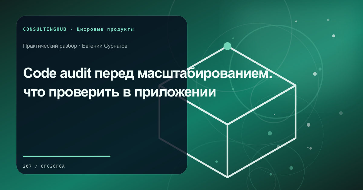 Продуктовая и техническая команда планируют цифровой сервис: аудит кода перед масштабированием; рабочая сессия по теме статьи