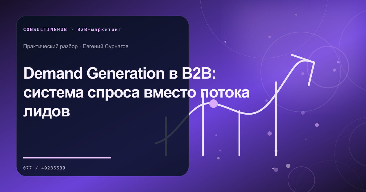 B2B-команда проектирует спрос и контент: Demand Generation в B2B: система спроса вместо потока лидов