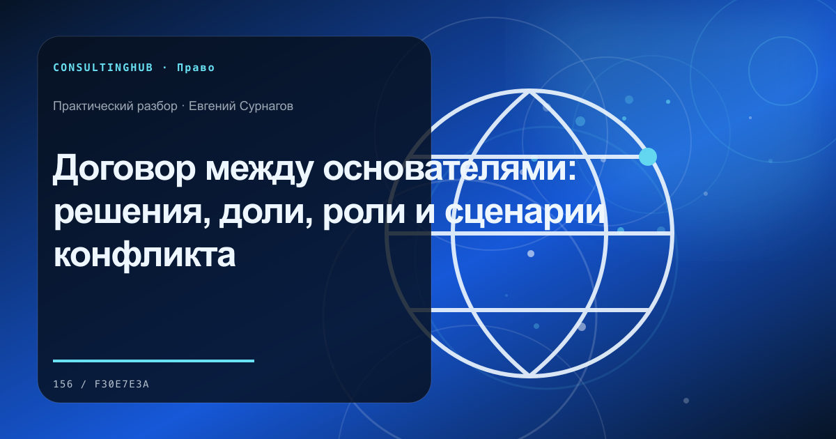 Договор между основателями: решения, доли, роли и сценарии конфликта