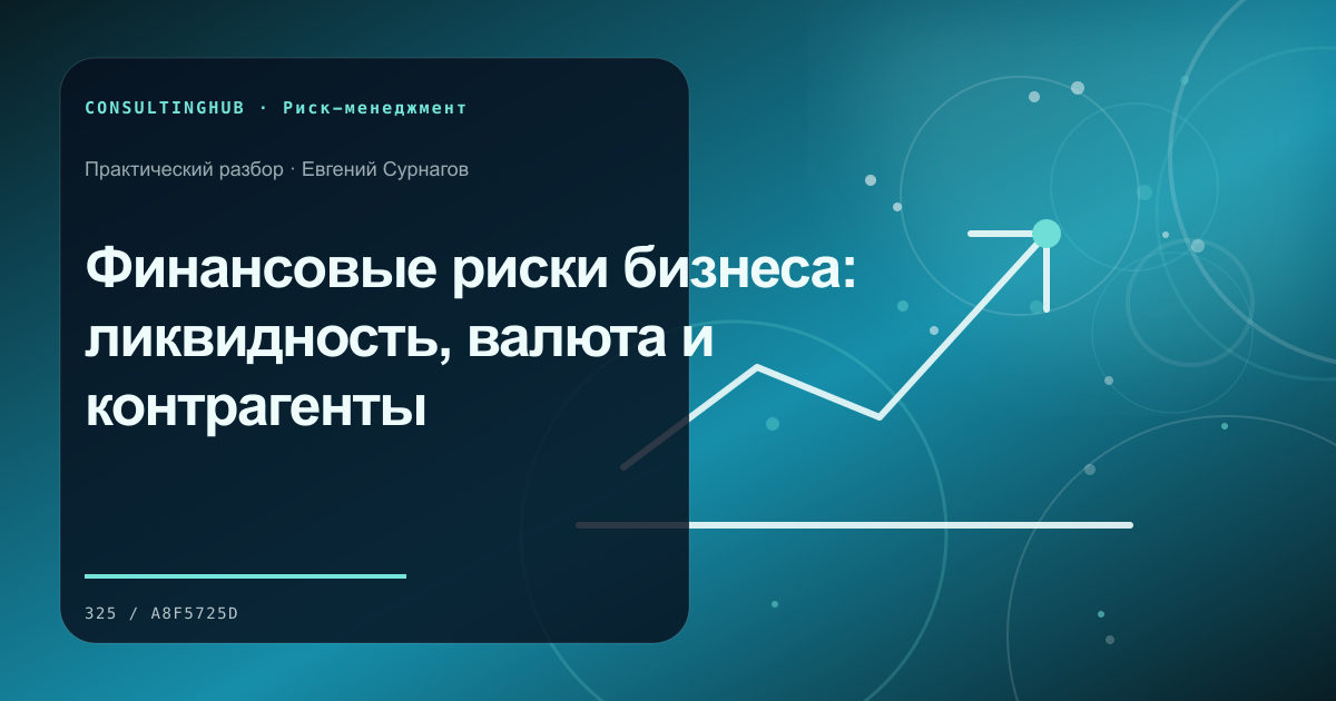 Команда анализирует сценарии бизнес-рисков: Финансовые риски бизнеса: ликвидность, валюта и контрагенты