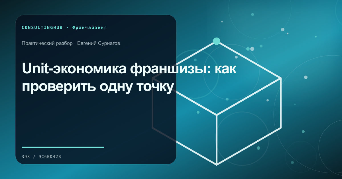 Команда проверяет модель и стандарты франшизы: Unit-экономика франшизы: как проверить одну точку