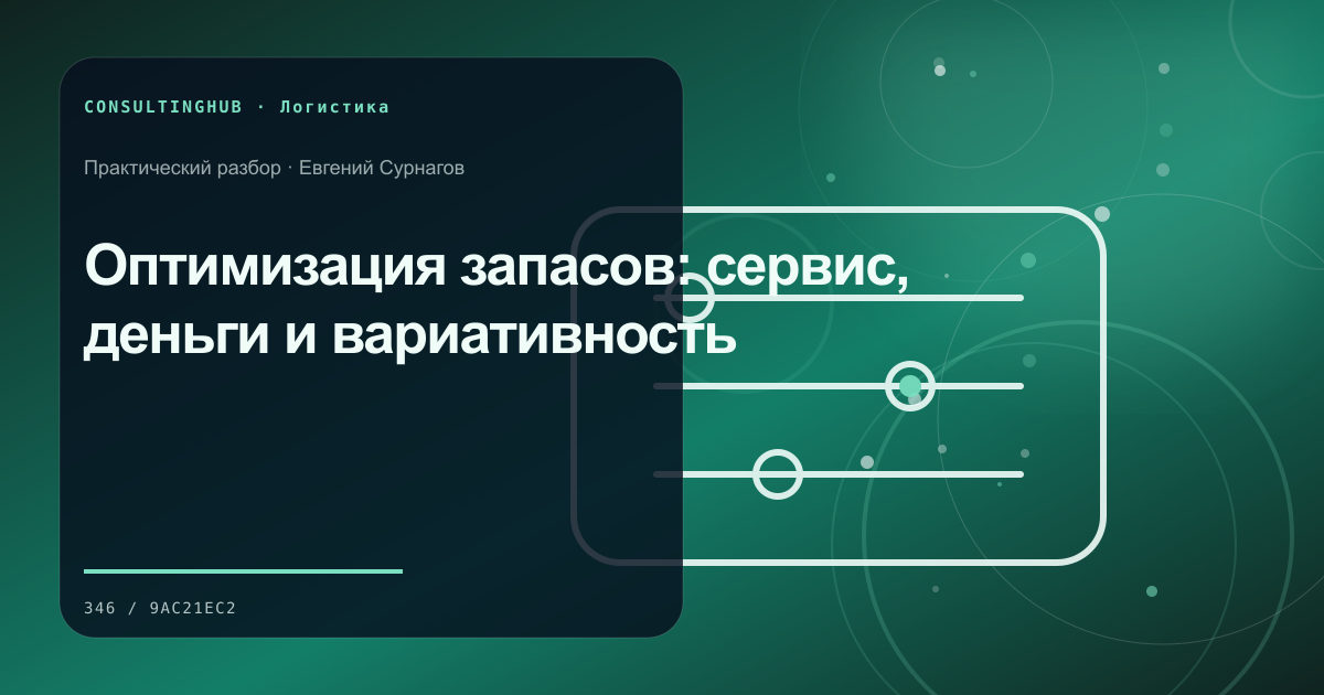 Supply-chain команда моделирует запасы и маршруты: Оптимизация запасов: сервис, деньги и вариативность