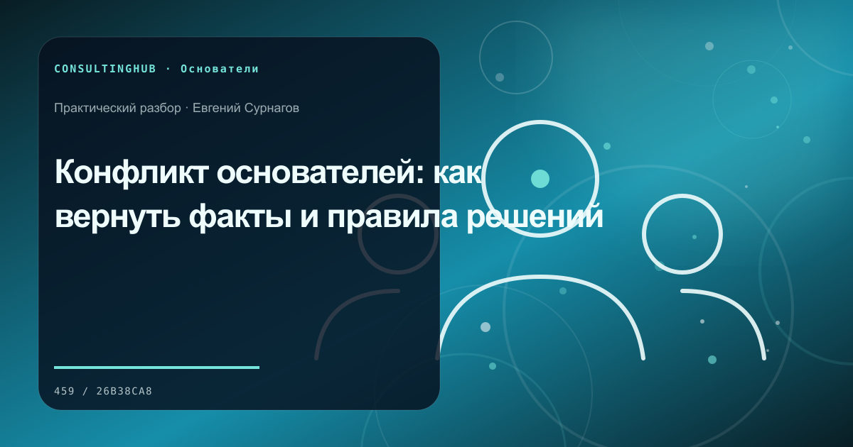 Собственник формулирует стратегию и правила решений: Конфликт основателей: как вернуть факты и правила решений