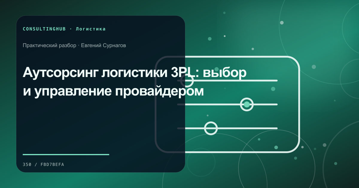 Supply-chain команда моделирует запасы и маршруты: Аутсорсинг логистики 3PL: выбор и управление провайдером