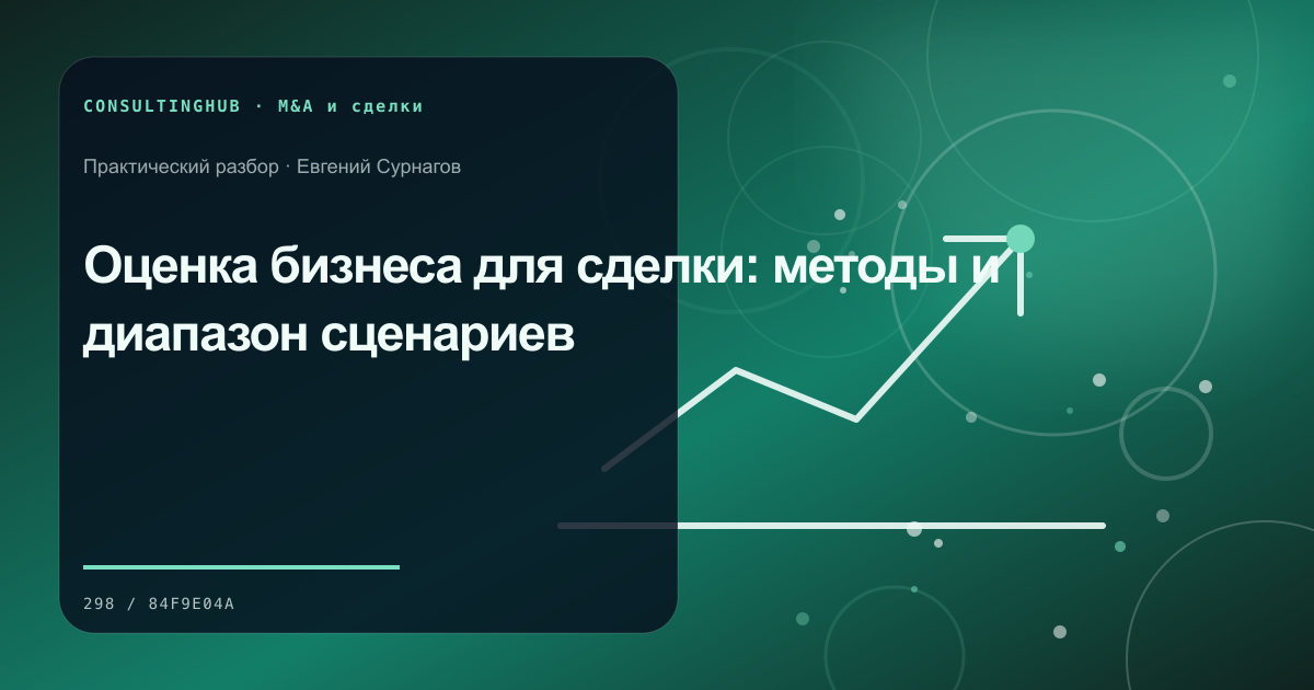 Команда проводит проверку и моделирует корпоративную сделку: оценка бизнеса для сделки; рабочая сессия по теме статьи