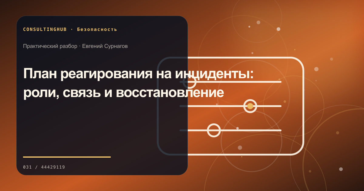 Техническая команда разбирает цифровые риски: План реагирования на инциденты: роли, связь и восстановление