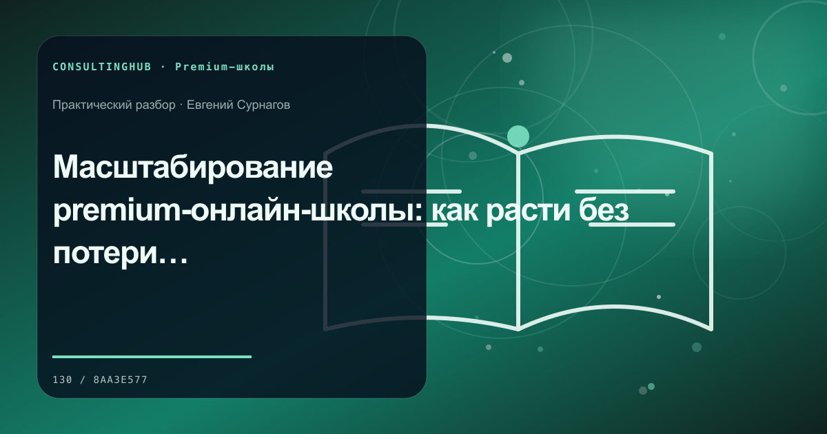 Проектирование premium-программы и клиентского сервиса: масштабирование premium-школы; рабочая сессия по теме статьи