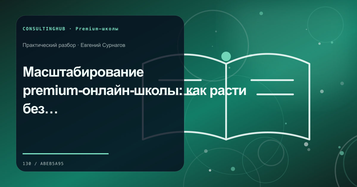 Премиальная учебная среда и работа с программой: Масштабирование premium-онлайн-школы: как расти без потери качества сервиса и методики
