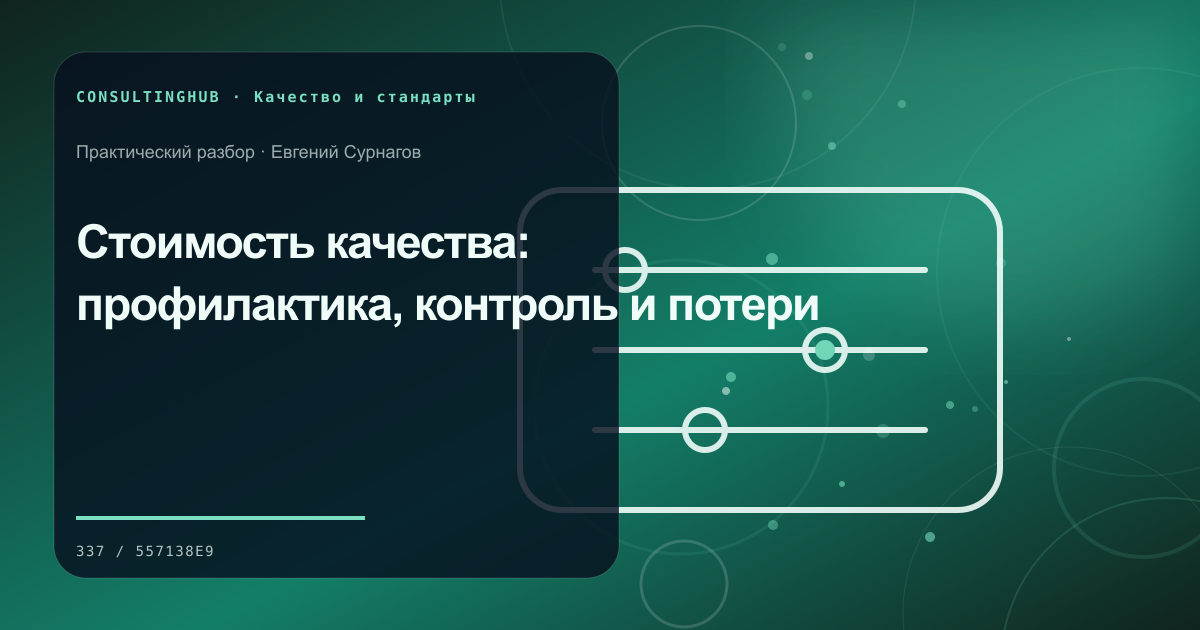 Команда разбирает качество и корректирующие действия: Стоимость качества: профилактика, контроль и потери