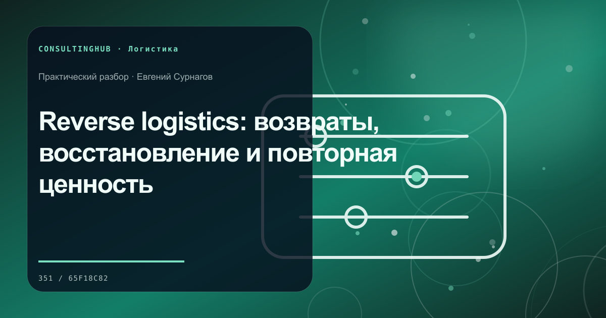 Supply-chain команда моделирует запасы и маршруты: Reverse logistics: возвраты, восстановление и повторная ценность