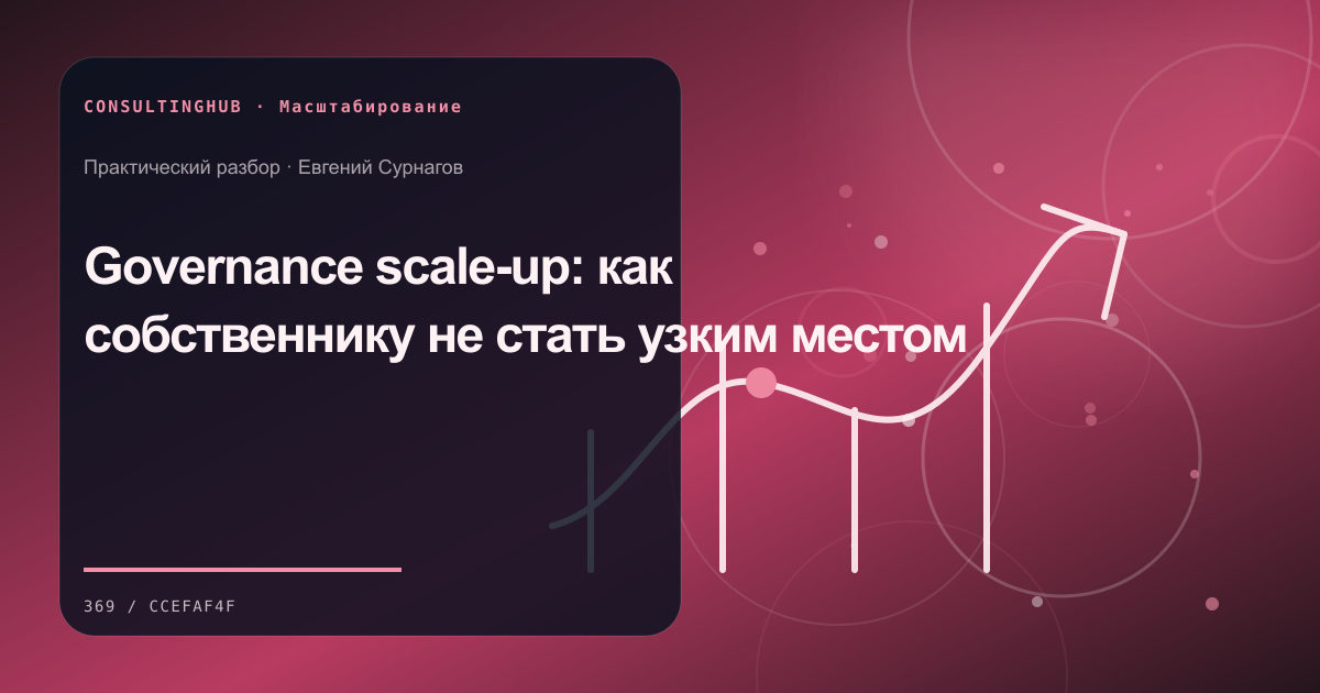 Руководители готовят операционную модель для масштабирования: governance scale-up; рабочая сессия по теме статьи