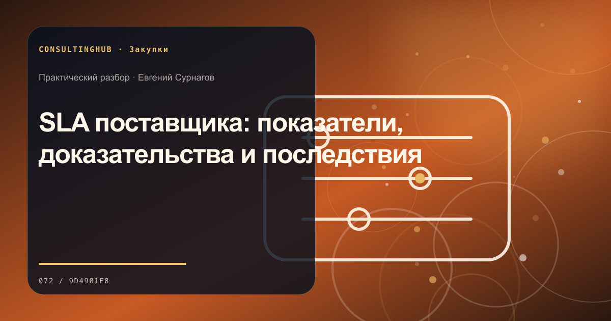 Команда оценивает поставщиков и условия закупки: SLA поставщика: показатели, доказательства и последствия