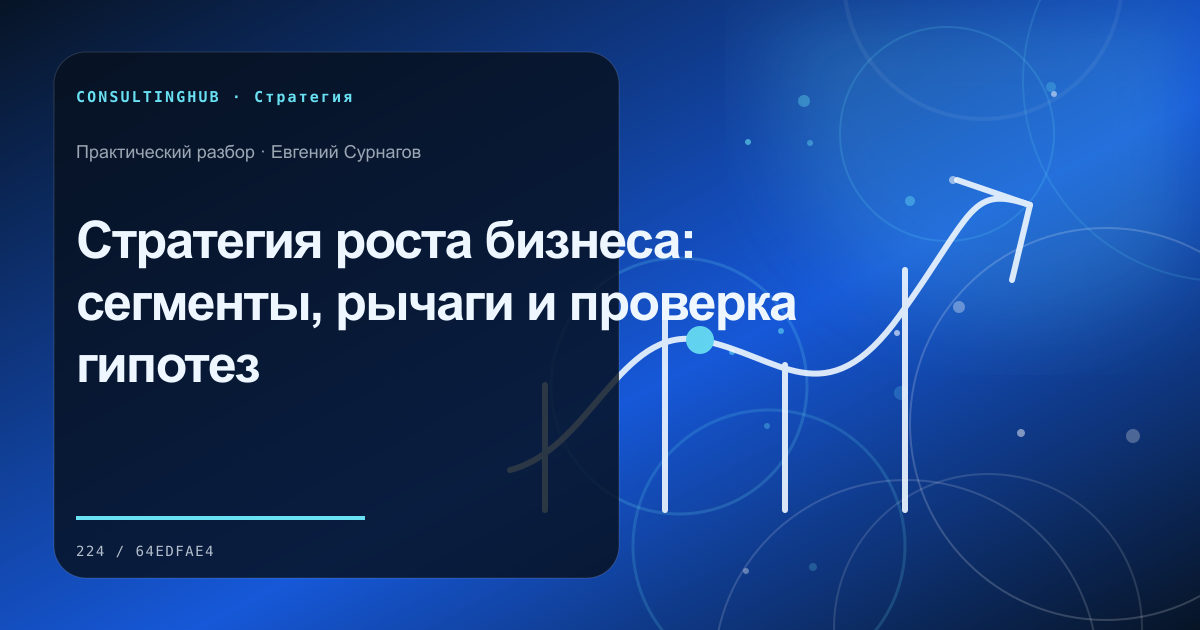 Управленческая команда обсуждает стратегические решения: Стратегия роста бизнеса: сегменты, рычаги и проверка гипотез